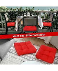 21 Inch x 21 Inch Patio Chair Seat Cushion Pads for Indoor and Outdoor-Red