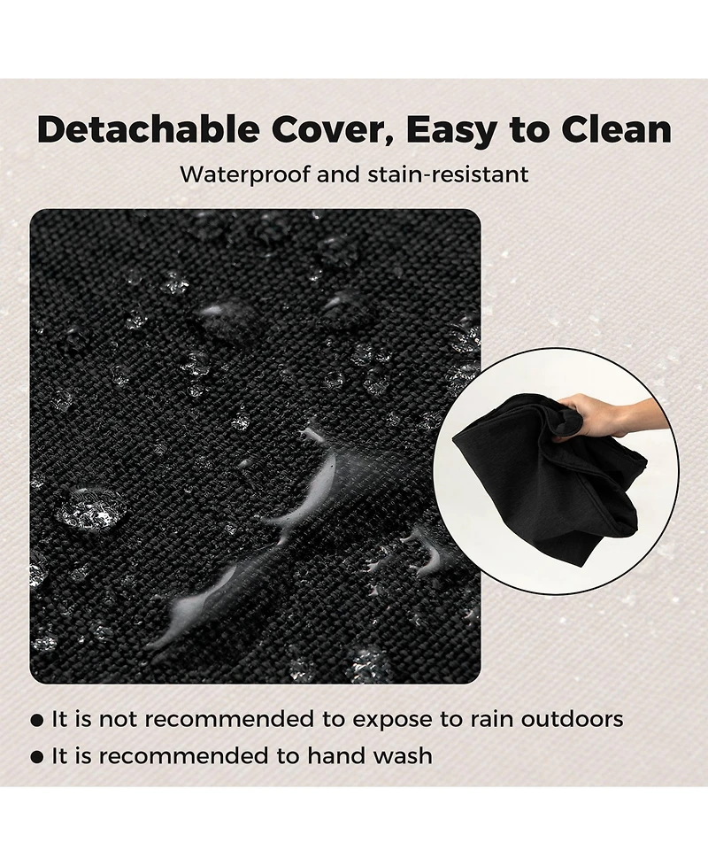 Sugift 2-Pack Outdoor Patio Cushion Set with Removable Covers-Black