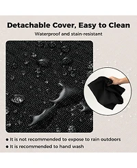Sugift 2-Pack Outdoor Patio Cushion Set with Removable Covers-Black
