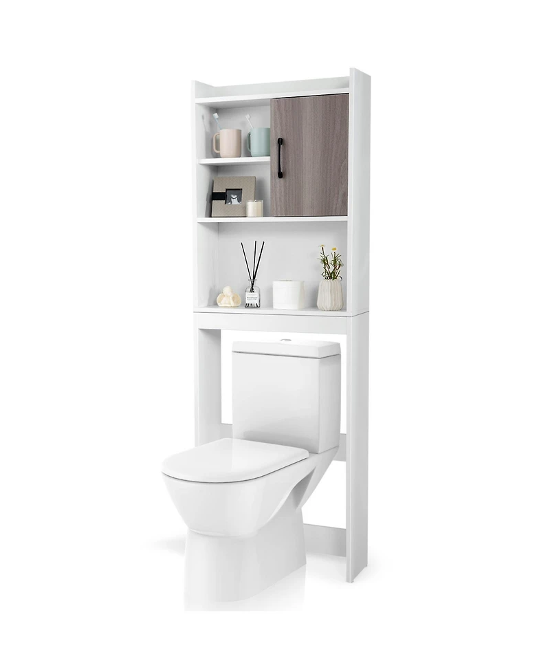 Sugift 4-Tier Space-saving Toilet Sorage Cabinet with Open Shelves