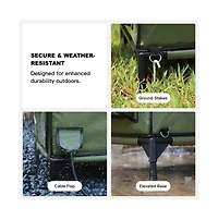 Wagstro RoofHaus Heated Outdoor Cat Shelter – Olive Green