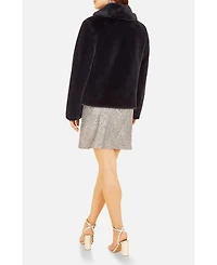 Yumi Women's Stylish Faux Fur Wrap Coat for Special Occasions