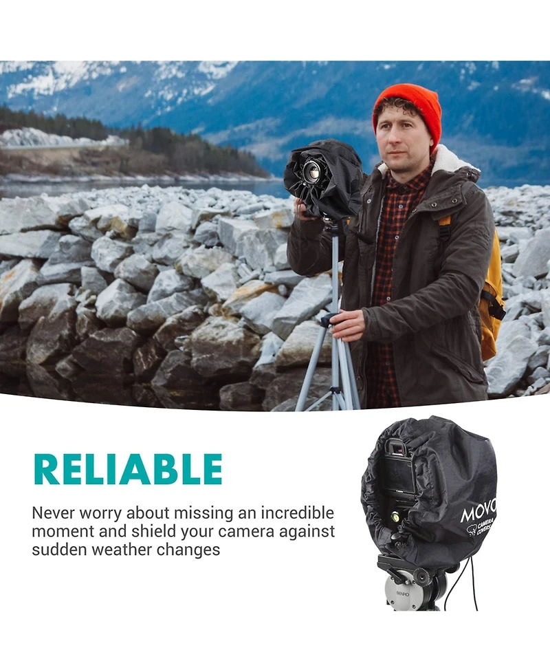 Movo CRC11 Storm Raincover Protector for Dslr Cameras, Lenses, Photographic Equipment (Junior Size: 11 x 14.5)
