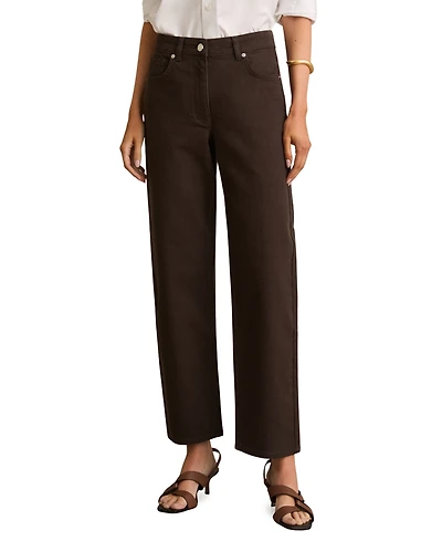 Reiss Women's Mid-Rise Straight-Leg Jeans