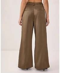 Nasty Gal Women's Satin Pleated Tailored Pants