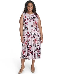 Calvin Klein Plus Floral Print Fit & Flare Dress