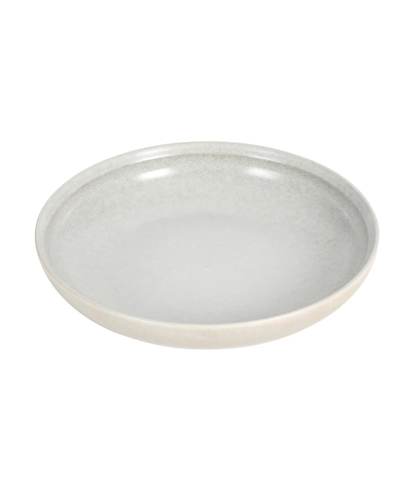 Gibson Home Beckett 4-Piece Ash White Dinner Bowl Set – Reactive Glaze Stoneware – Shallow Pasta Bowls