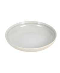 Gibson Home Beckett 4-Piece Ash White Dinner Bowl Set – Reactive Glaze Stoneware – Shallow Pasta Bowls