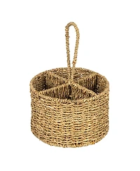 Storied Home Round Seagrass Multi-Section Caddy