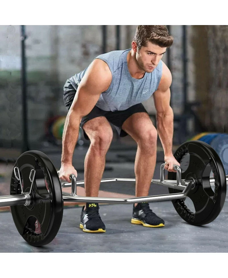 Skonyon 56 Inch Olympic Hexagon Deadlift Trap Bar with Folding Grips Powerlifting