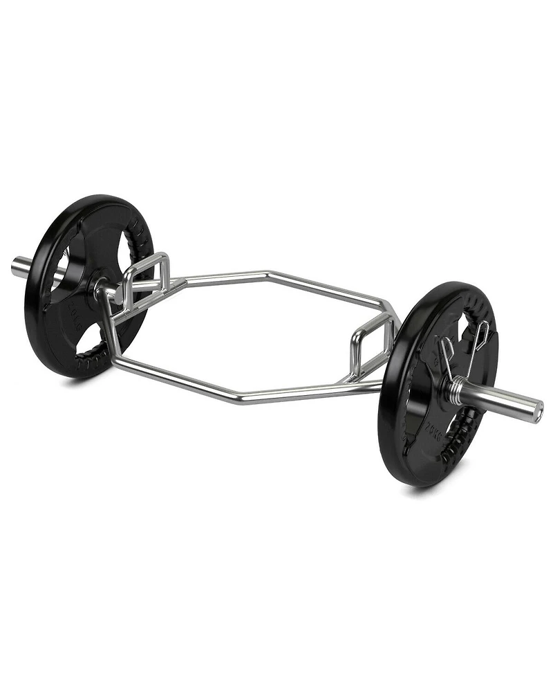 Skonyon 56 Inch Olympic Hexagon Deadlift Trap Bar with Folding Grips Powerlifting