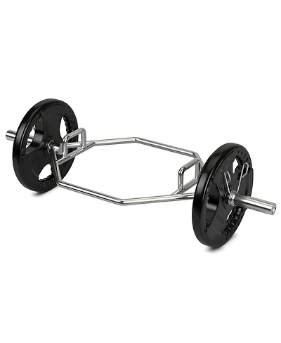 Skonyon 56 Inch Olympic Hexagon Deadlift Trap Bar with Folding Grips Powerlifting
