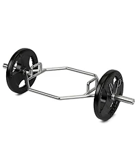Skonyon 56 Inch Olympic Hexagon Deadlift Trap Bar with Folding Grips Powerlifting