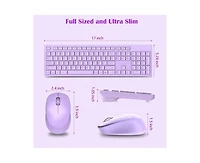 risokeys Wireless 2.4GHz Silent Full-Size Keyboard and Mouse Combo with 2-in-1 Receiver for Laptop