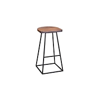 Porter Designs Clement Solid Sheesham Wood 30" Bar Stool, Gray