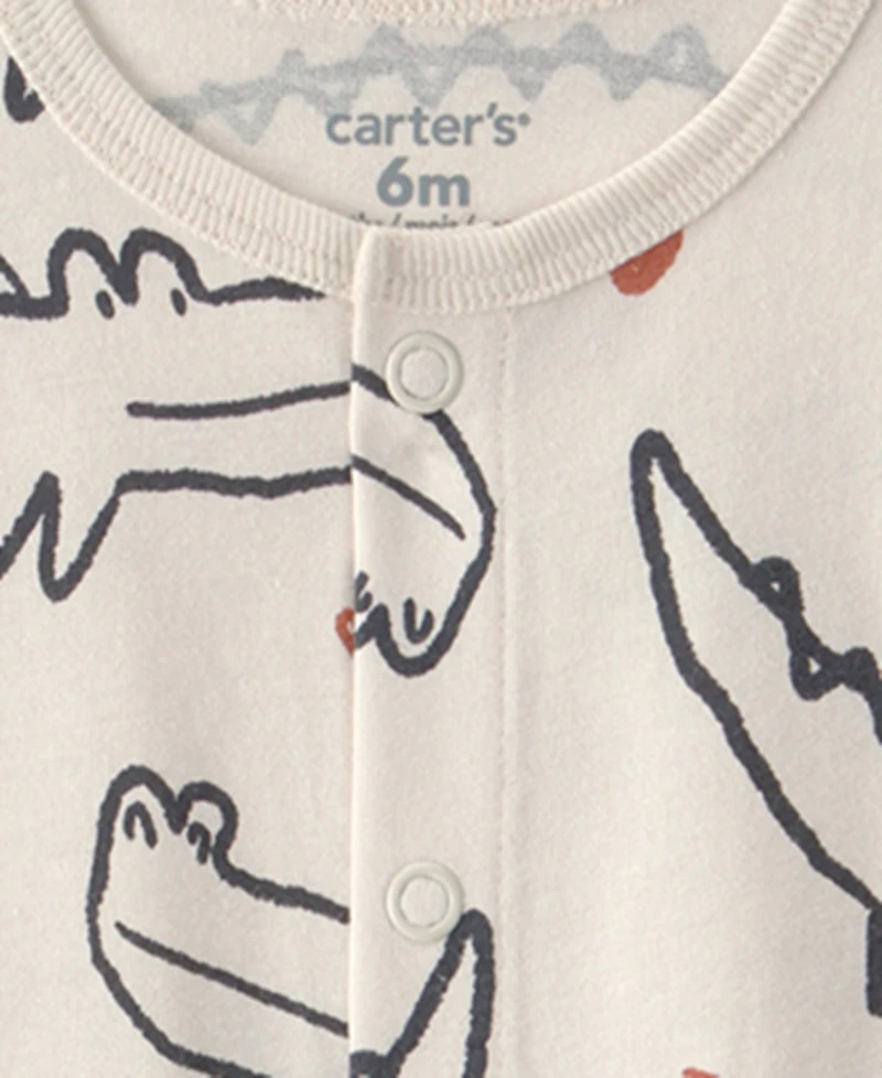 Carter's Baby Boys Alligator Printed Snap-Up Romper