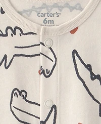 Carter's Baby Boys Alligator Printed Snap-Up Romper