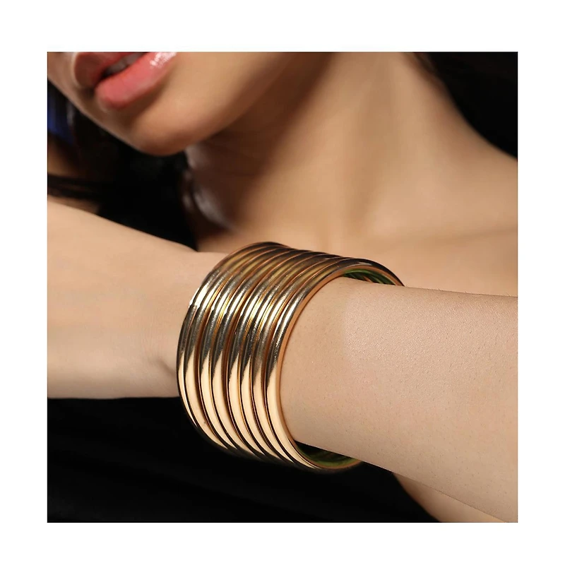 Women's The Metallic-Stack Bangle Bracelet - Old Gold