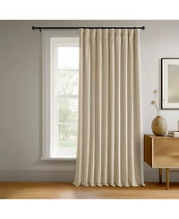 Half Price Drapes Ivory Signature Extra Wide Velvet Blackout Curtain