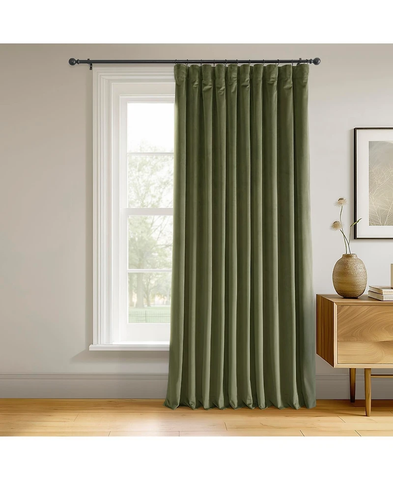 Half Price Drapes Hunter Green Signature Extra Wide Velvet Blackout Curtain