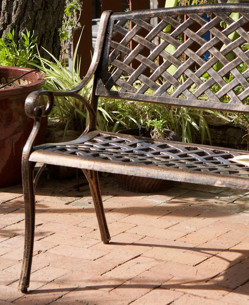 Elmann Antiqued Copper-Finish Bench
