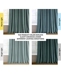 Half Price Drapes Skylark Blue Signature Velvet Blackout Curtain