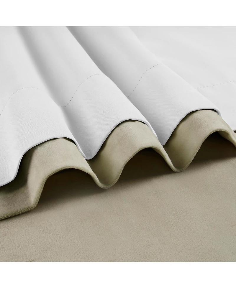 Half Price Drapes Cool Beige Signature Velvet Blackout Curtain