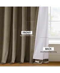 Half Price Drapes Alabaster Beige Signature Velvet Blackout Curtain
