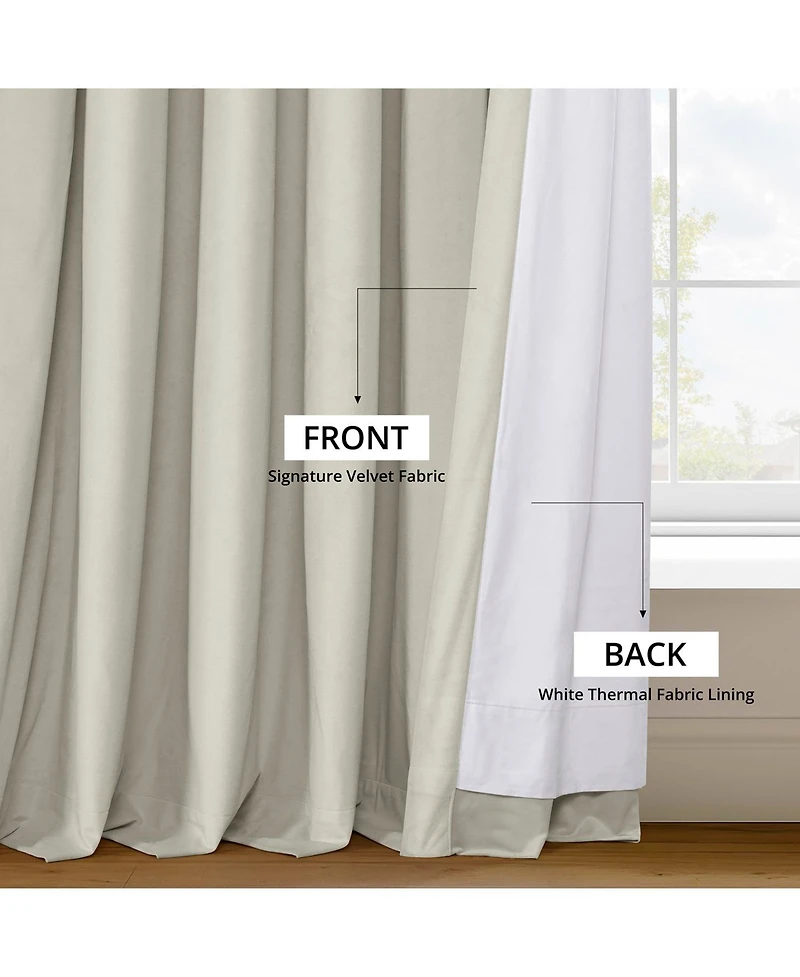 Half Price Drapes Warm Off White Signature Extra Wide Velvet Blackout Curtain