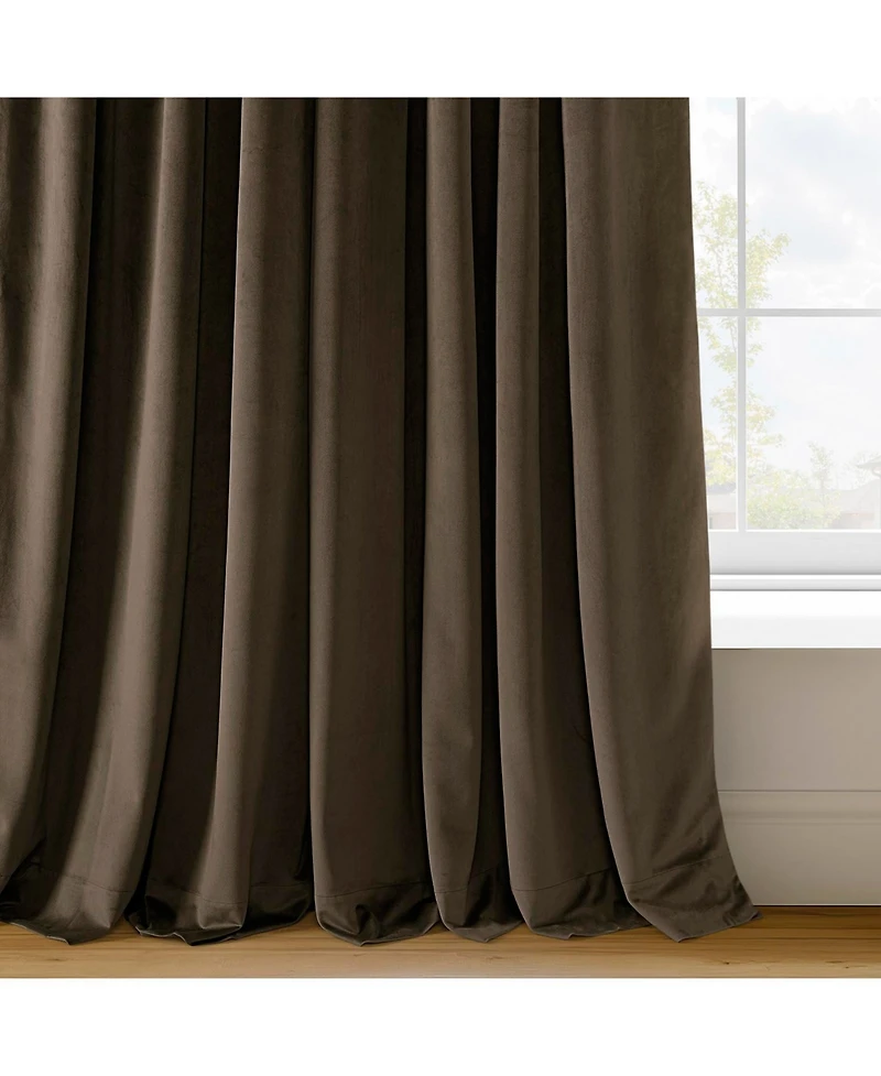 Half Price Drapes Java Signature Extra Wide Velvet Blackout Curtain