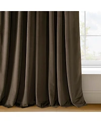 Half Price Drapes Java Signature Extra Wide Velvet Blackout Curtain