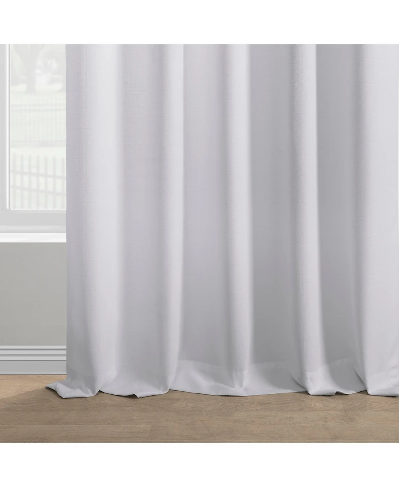 Half Price Drapes Dove White Italian Faux Linen Room Darkening Curtain