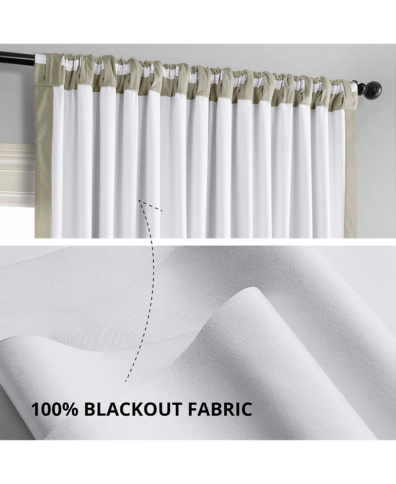 Half Price Drapes Cool Beige Signature Extra Wide Velvet Blackout Curtain