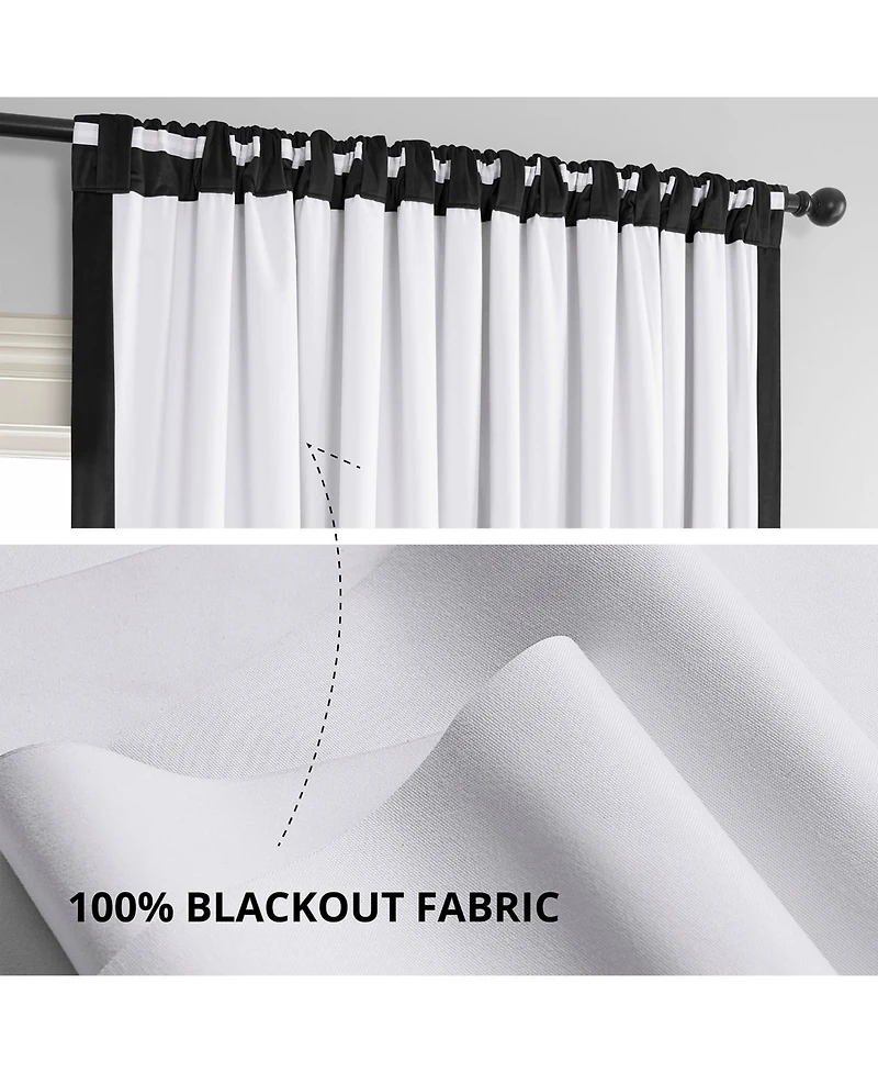 Half Price Drapes Black Signature Extra Wide Velvet Blackout Curtain
