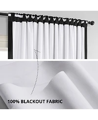 Half Price Drapes Black Signature Extra Wide Velvet Blackout Curtain