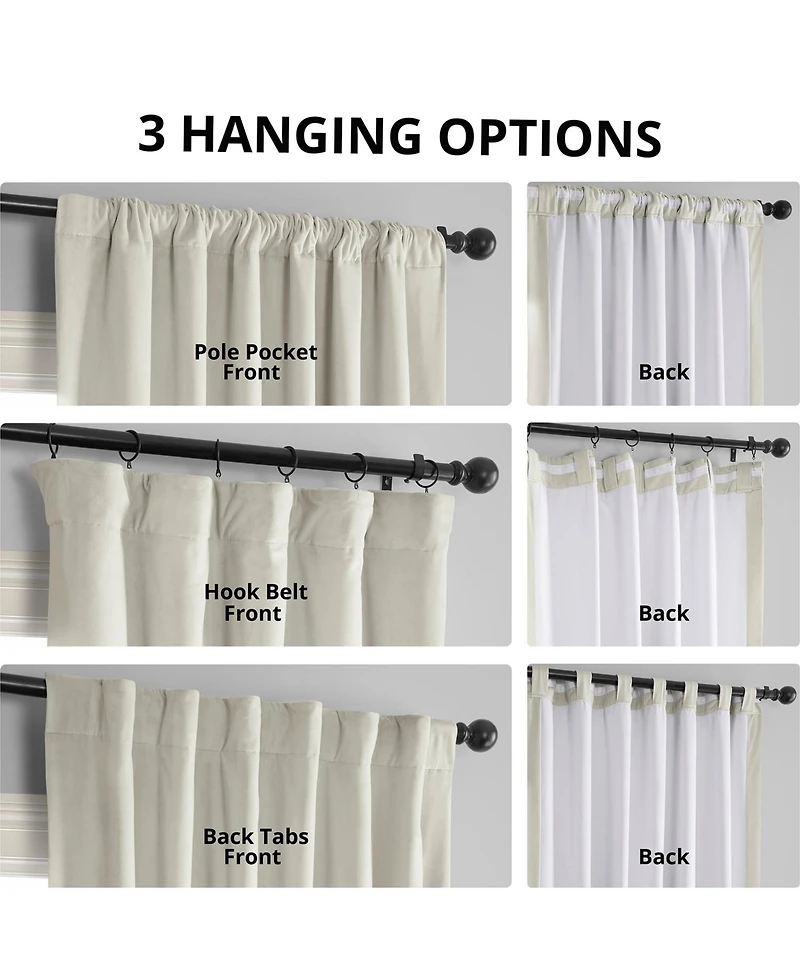 Half Price Drapes Porcelain White Signature Velvet Blackout Curtain