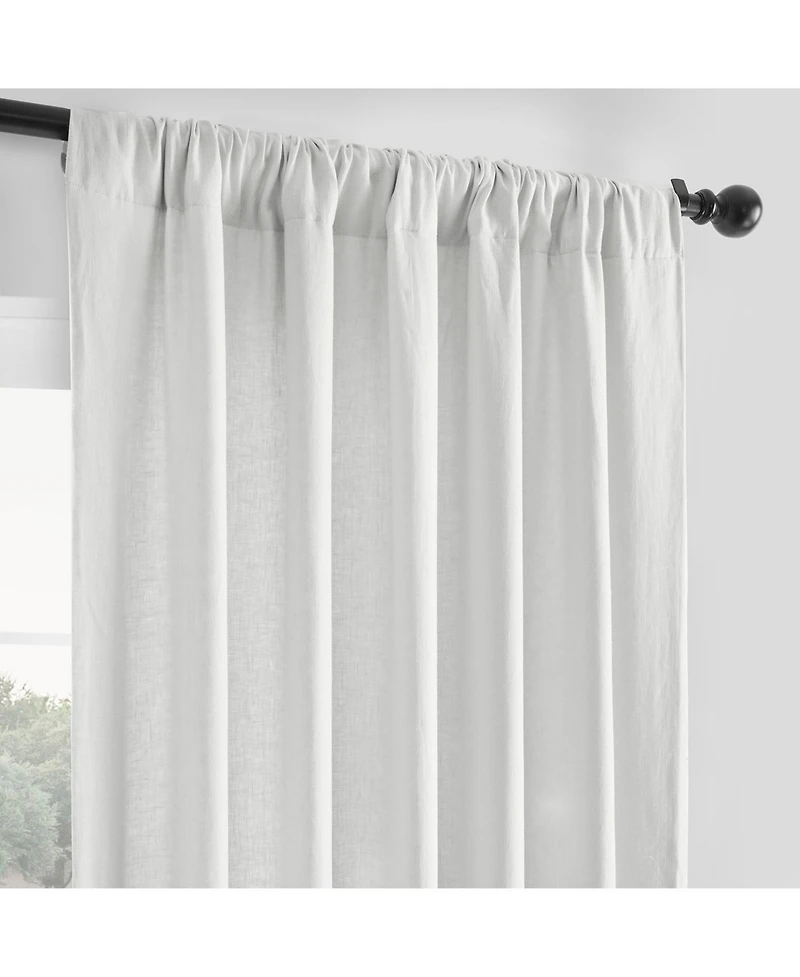 Half Price Drapes Crisp White French Linen Room Darkening Curtain
