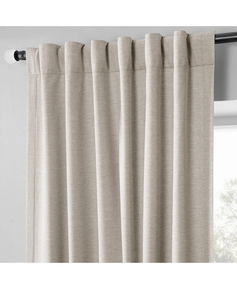 Half Price Drapes Boho Chic Faux Linen Blackout Curtain Pair (2 Panels
