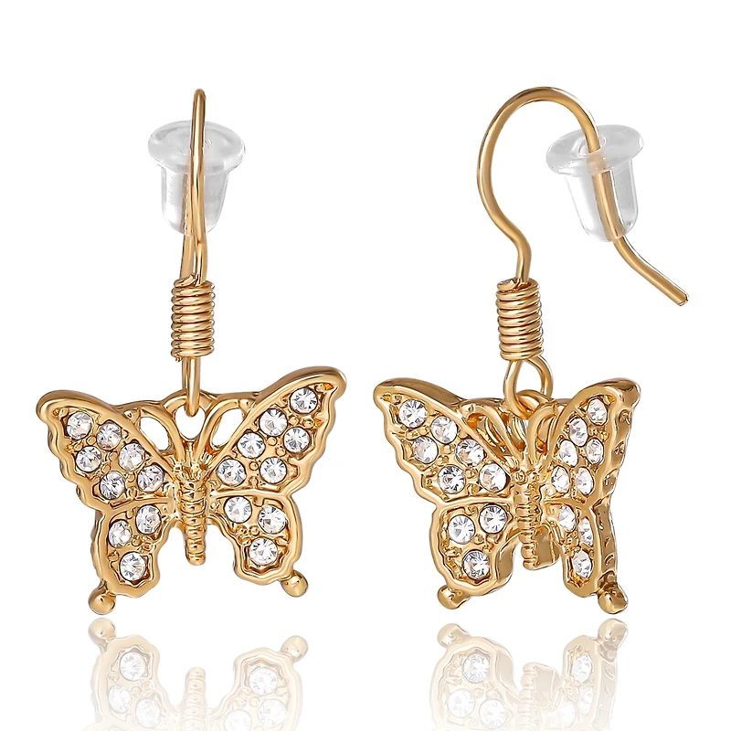Jessica Simpson Gold-Tone Bow, Butterfly & Pearl Stud & Hoop Earring Set, 12 Pairs