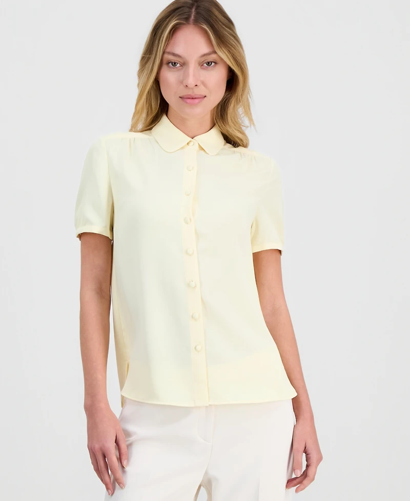 Anne Klein Women's Button-Front Short-Sleeve Shirt