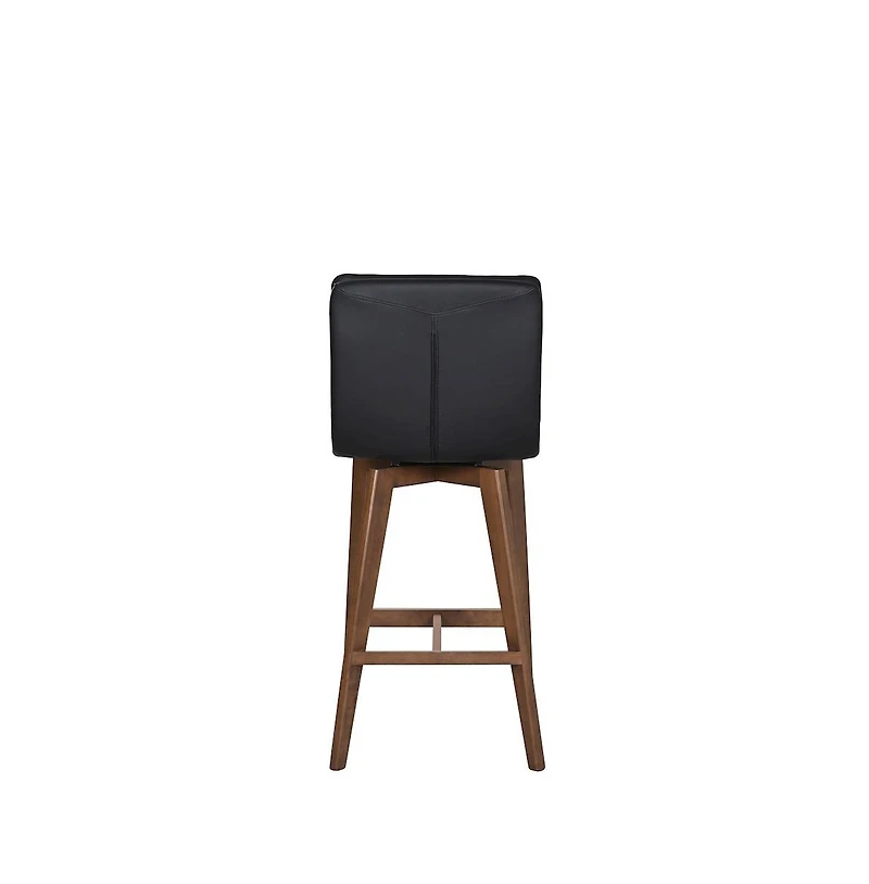 Castor Genuine Leather Counter Chair, Gray