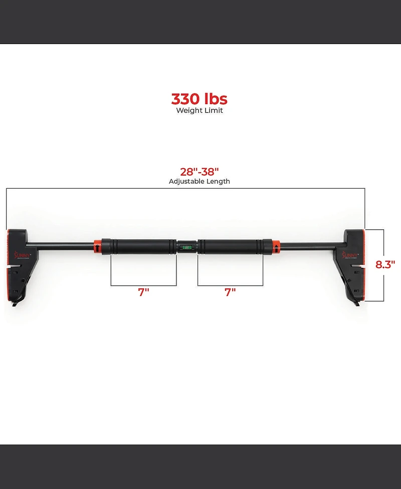Sunny Health & Fitness Adjustable Door Mount Pull Up Bar