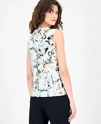 Anne Klein Women's Sleeveless Asymmetric Pleated Top