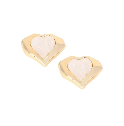 Women's The Coeur-Edge Stud Earrings - California Gold
