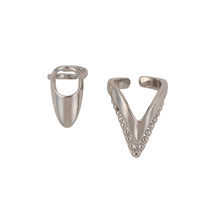 Women's The Piercer Nail Rings - Metallic Silver (Set Of 2)