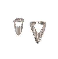Women's The Piercer Nail Rings - Metallic Silver (Set Of 2)