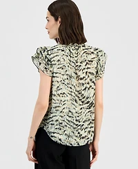 Anne Klein Women's Ruffle-Sleeve Tie-Neck Blouse