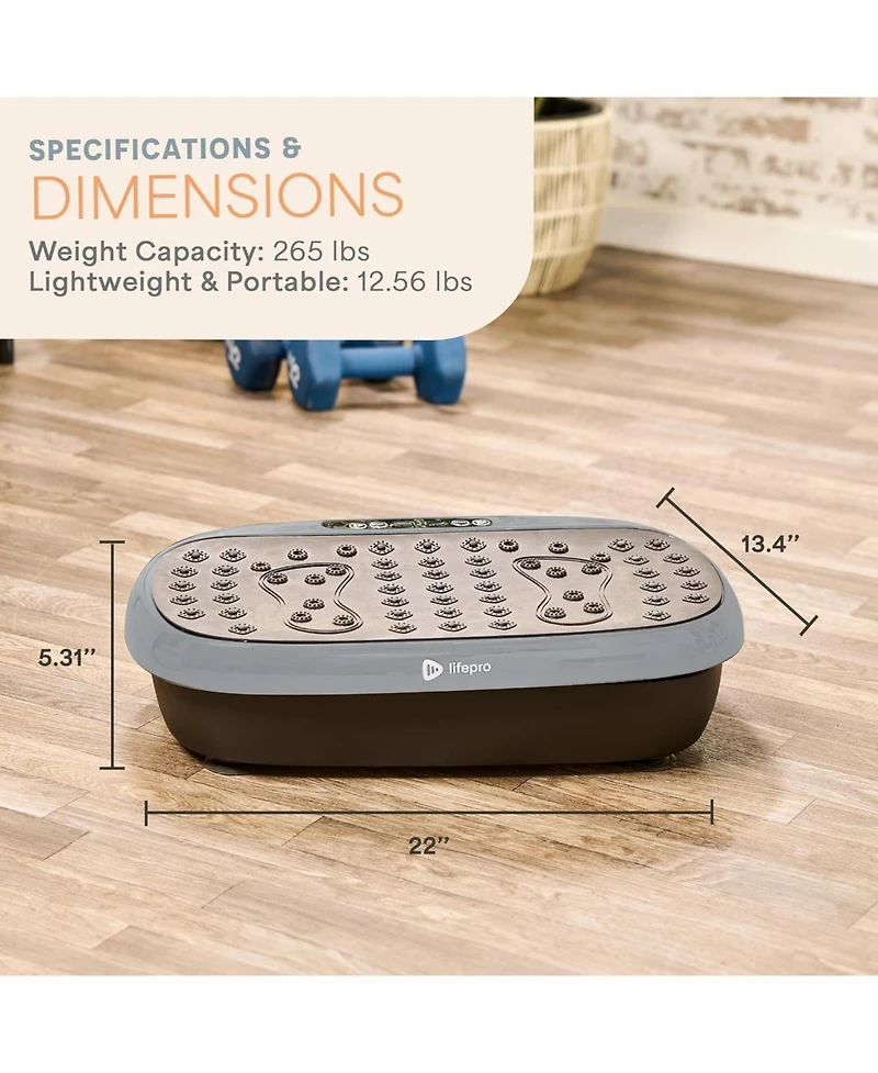 Lifepro HexaPlate Lite Vibration Plate – Full Body Workout Platform with Magnetic Acupoints for Muscle Toning, Recovery & Lymphatic Drainage
