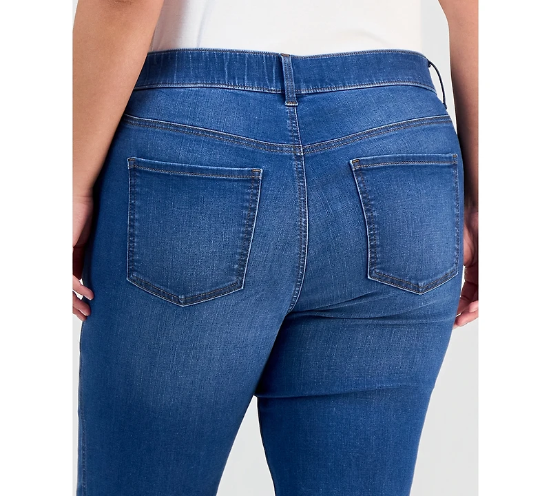 Style & Co Plus Pull-On Shaping High-Rise Bootcut Jeans, Macy's Exclusive