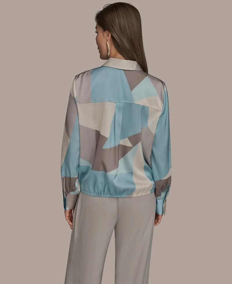 Donna Karan New York Women's Long-Sleeve Drawstring Top